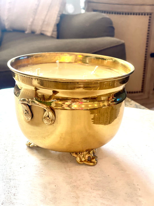 Brass Bowl 4 Wick Candle